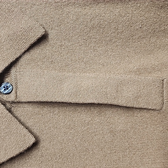 BR Banana Republic 100% Cashmere Brown Long Sleeve Sz XL Pullover Polo Sweater - Picture 3 of 7